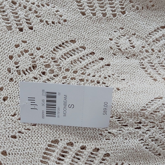 NWT J Jill Open Knit Light Hooded Sweater Beige Size S - Picture 5 of 6
